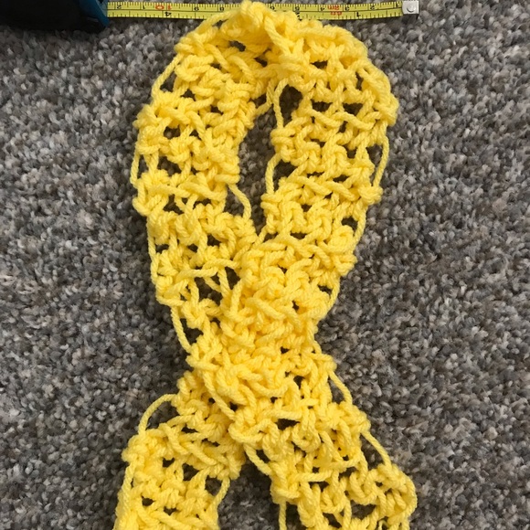 Bundle of 10 Crochet Yellow Cancer Ribbon - Picture 6 of 6